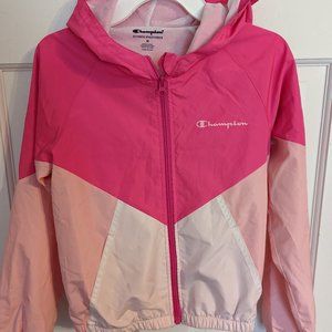 Host Pick Champion Authentic Athleticwear Girls Pink Colorblock Windbreaker sz M